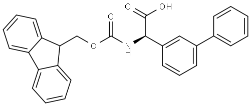 (R)-2-((((9H-fluoren-9-yl)methoxy)carbonyl)amino)-2-([1,1'-biphenyl]-3-yl)acetic acid Struktur