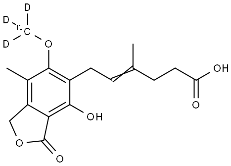 Mycophenolic Acid-13C-d3 (deuterated labelled) Struktur