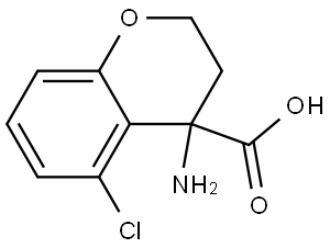 4-Amino-5-chloro-3,4-dihydro-2H-1-benzopyran-4-carboxylic acid Struktur