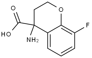 4-Amino-8-fluoro-3,4-dihydro-2H-1-benzopyran-4-carboxylic acid Struktur