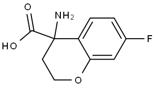 4-Amino-7-fluoro-3,4-dihydro-2H-1-benzopyran-4-carboxylic acid Struktur