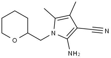 2-Amino-4,5-dimethyl-1-[(tetrahydro-2H-pyran-2-yl)methyl]-1H-pyrrole-3-carbonitrile Struktur