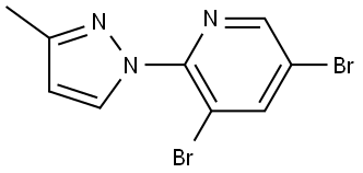 3,5-Dibromo-2-(3-methyl-1H-pyrazol-1-yl)pyridine Structure