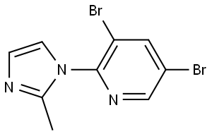 3,5-Dibromo-2-(2-methylimidazol-1-yl)pyridine Structure