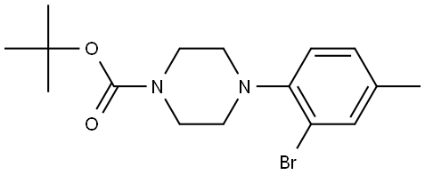 tert-butyl 4-(2-bromo-4-methylphenyl)piperazine-1-carboxylate Struktur