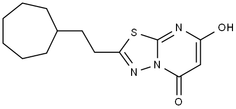 2-(2-Cycloheptylethyl)-7-hydroxy-5H-1,3,4-thiadiazolo[3,2-a]pyrimidin-5-one Struktur