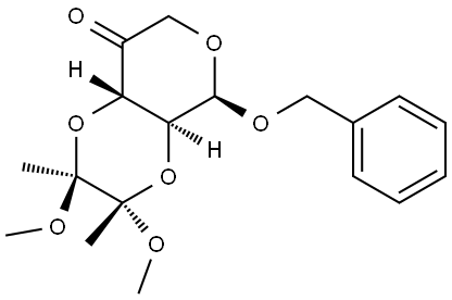 β-D-threo-Pentopyranosid-4-ulose, phenylmethyl 2,3-O-[(1S,2S)-1,2-dimethoxy-1,2-dimethyl-1,2-ethanediyl]- Struktur