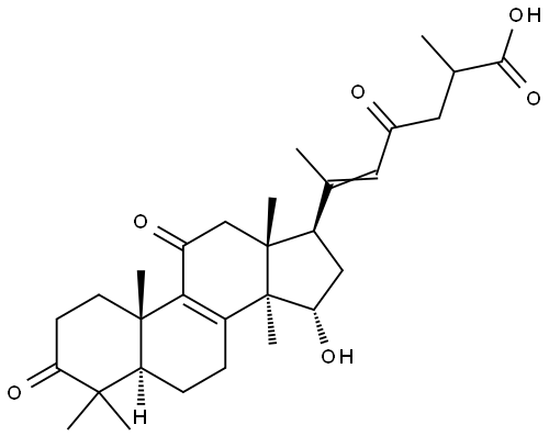 Lanosta-8,20(22)-dien-26-oic acid, 15-hydroxy-3,11,23-trioxo-, (15α)- Struktur