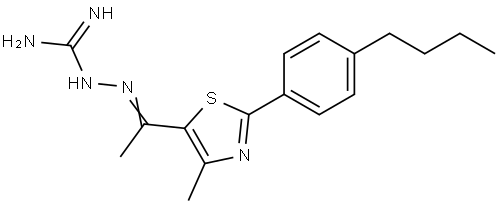 Hydrazinecarboximidamide, 2-[1-[2-(4-butylphenyl)-4-methyl-5-thiazolyl]ethylidene]- Struktur