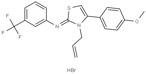 N-(3-ALLYL-4-(4-MEO-PH)-1,3-THIAZOL-2(3H)-YLIDENE)3-(TRIFLUOROMETHYL)ANILINE HBR Struktur