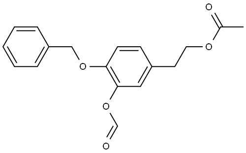 Benzeneethanol, 3-(formyloxy)-4-(phenylmethoxy)-, 1-acetate Struktur