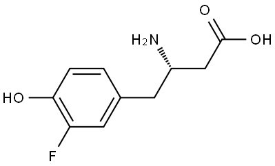 (S)-3-amino-4-(3-fluoro-4-hydroxyphenyl)butanoic acid Struktur