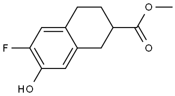 methyl 6-fluoro-7-hydroxy-1,2,3,4-tetrahydronaphthalene-2-carboxylate Struktur