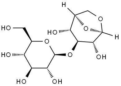 1,6-Anhydro-3-O-α-D-glucopyranosyl-β-D-glucopyranose Struktur