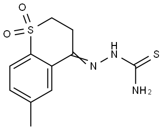 (E)-2-(6-methyl-1,1-dioxidothiochroman-4-ylidene)hydrazine-1-carbothioamide Struktur