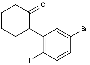 2-(5-bromo-2-iodophenyl)cyclohexan-1-one Struktur