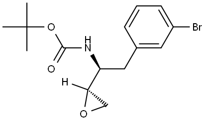 Carbamic acid, N-[(1S)-2-(3-bromophenyl)-1-(2S)-2-oxiranylethyl]-, 1,1-dimethylethyl ester Struktur