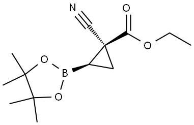 ethyl 1-cyano-2-(4,4,5,5-tetramethyl-1,3,2-dioxaborolan-2-yl)cyclopropane-1-carboxylate Struktur