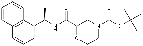 tert-butyl 2-(((R)-1-(naphthalen-1-yl)ethyl)carbamoyl)morpholine-4-carboxylate Struktur