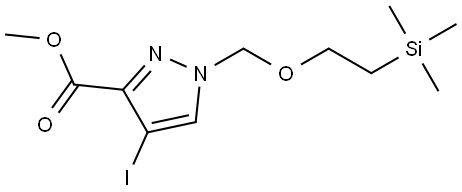 methyl 4-iodo-1-((2-(trimethylsilyl)ethoxy)methyl)-1H-pyrazole-3-carboxylate Struktur