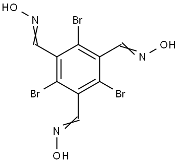 1,3,5-Benzenetricarboxaldehyde, 2,4,6-tribromo-, 1,3,5-trioxime Struktur