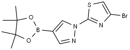 1-(4-Bromothiazol-2-yl)pyrazole-4-boronic acid pinacol ester Struktur