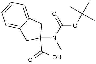 1H-Indene-2-carboxylic acid, 2-[[(1,1-dimethylethoxy)carbonyl]methylamino]-2,3-dihydro- Struktur