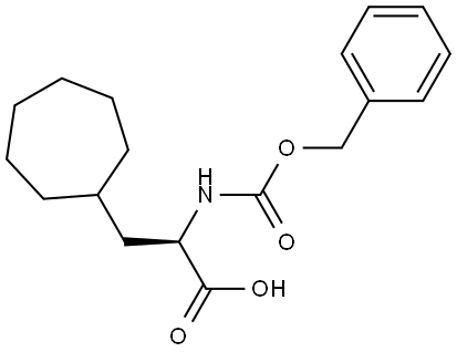 (R)-2-(((benzyloxy)carbonyl)amino)-3-cycloheptylpropanoic acid Struktur