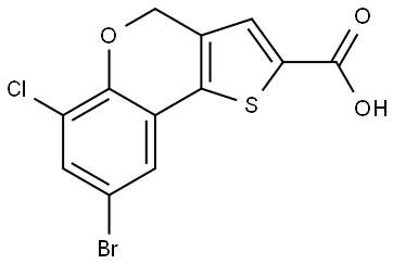 8-bromo-6-chloro-4h-thieno[3,2-c]chromene-2-carboxylic acid Struktur