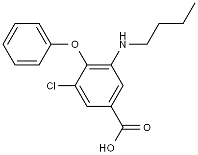 Benzoic acid, 3-(butylamino)-5-chloro-4-phenoxy- Struktur