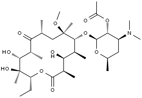 Erythromycin, 3-O-de(2,6-dideoxy-3-C-methyl-3-O-methyl-α-L-ribo-hexopyranosyl)-6-O-methyl-, 2'-acetate