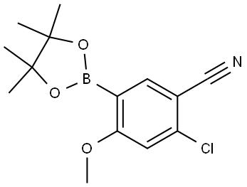 2-chloro-4-methoxy-5-(4,4,5,5-tetramethyl-1,3,2-dioxaborolan-2-yl)benzonitrile Struktur