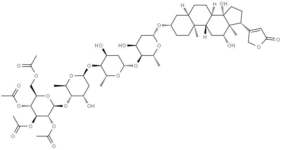 Digoxin-4’’’-O-tetra-O-acetyl β-D-Glucopyranoside Struktur