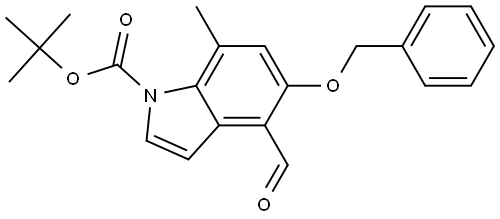 1H-INDOLE-1-CARBOXYLIC ACID, 4-FORMYL-7-METHYL-5-(PHENYLMETHOXY)-, 1,1-DIMETHYLETHYL ESTER 結(jié)構(gòu)式