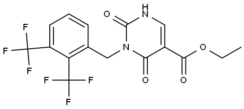 ethyl 3-(2,3-bis(trifluoromethyl)benzyl)-2,4-dioxo-1,2,3,4-tetrahydropyrimidine-5-carboxylate Struktur