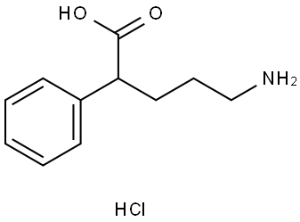 Benzeneacetic acid, .alpha.-(3-aminopropyl)-, hydrochloride (1:1) Struktur