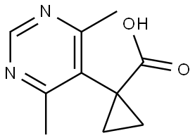 Cyclopropanecarboxylic acid, 1-(4,6-dimethyl-5-pyrimidinyl)- Struktur