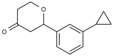 2-(3-cyclopropylphenyl)tetrahydro-4H-pyran-4-one Struktur