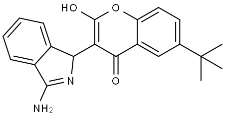 6-tert-butyl-2-hydroxy-3-(3-iminoisoindolin-1-yl)-4h-chromen-4-one Struktur