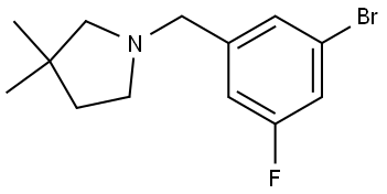 Pyrrolidine, 1-[(3-bromo-5-fluorophenyl)methyl]-3,3-dimethyl- Struktur