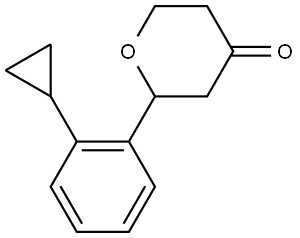 2-(2-cyclopropylphenyl)tetrahydro-4H-pyran-4-one Struktur