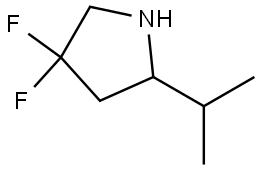 Pyrrolidine, 4,4-difluoro-2-(1-methylethyl)- Struktur