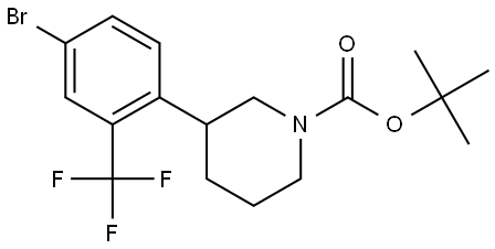 tert-butyl 3-(4-bromo-2-(trifluoromethyl)phenyl)piperidine-1-carboxylate Struktur