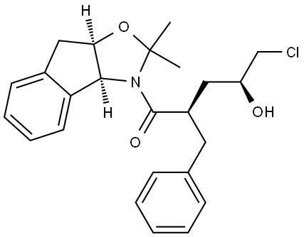 2H-Indeno[1,2-d]oxazole, 3-[5-chloro-4-hydroxy-1-oxo-2-(phenylmethyl)pentyl]-3,3a,8,8a-tetrahydro-2,2-dimethyl-, [3aS-[3(2S*,4R*),3aα,8aα]]- (9CI)