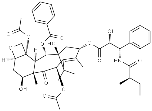 N-debenzoyl-N-[(2R)-2-methylbutanoyl]paclitaxel Struktur