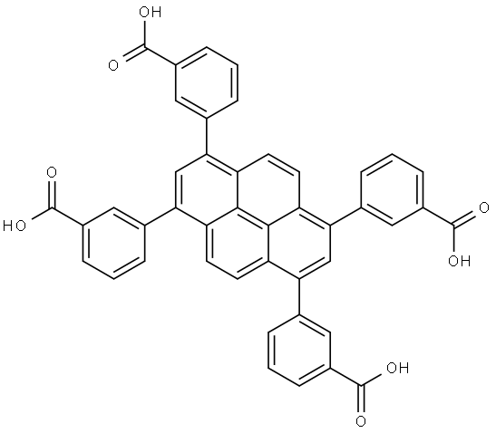 3,3',3'',3'''-(Pyrene-1,3,6,8-tetrayl)tetrabenzoic acid Struktur