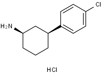 rac-(1R,3S)-3-(4-Chlorophenyl)cyclohexan-1-amine hydrochloride Struktur