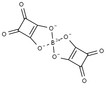 Borate(1-), bis[3,4-dihydroxy-3-cyclobutene-1,2-dionato(2-)- Struktur