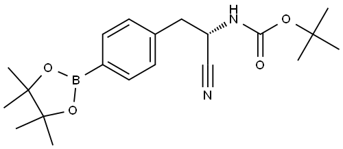 Carbamic acid, N-[(1S)-1-cyano-2-[4-(4,4,5,5-tetramethyl-1,3,2-dioxaborolan-2-yl)phenyl]ethyl]-, 1,1-dimethylethyl ester Struktur