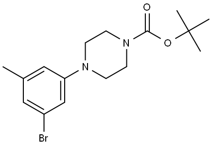 tert-butyl 4-(3-bromo-5-methylphenyl)piperazine-1-carboxylate Struktur